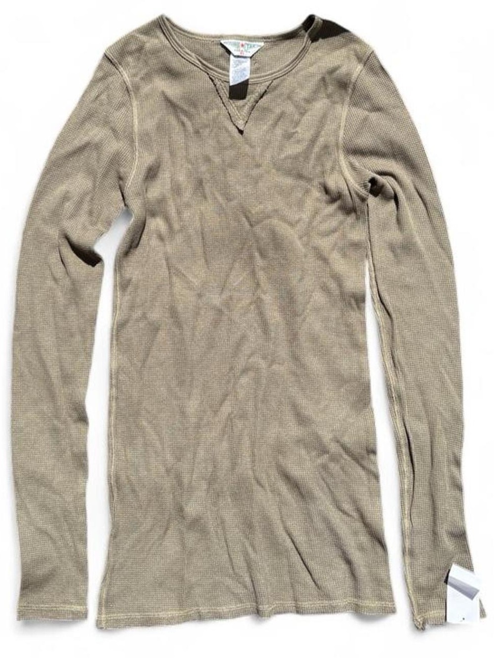 NEW Y2K vintage deadstock Hard Tail Thermal Waffle Knit Raglan Long Sleeve Shirt
